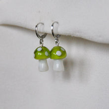 Load image into Gallery viewer, Green Mushroom Earrings