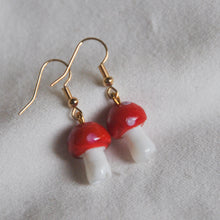 Load image into Gallery viewer, Red Mushroom Earrings