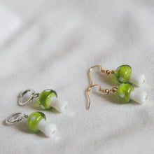 Load image into Gallery viewer, Green Mushroom Earrings