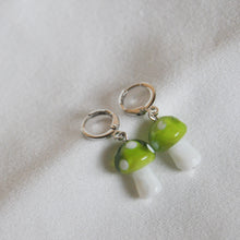 Load image into Gallery viewer, Green Mushroom Earrings