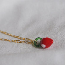 Load image into Gallery viewer, Lampwork Strawberry Necklace