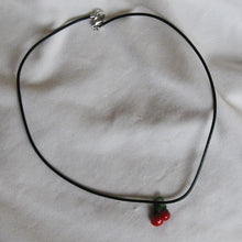 Load image into Gallery viewer, Lampwork Cherry Cord Necklace
