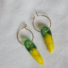 Load image into Gallery viewer, Lampwork Corn Hoops