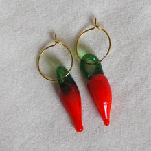 Load image into Gallery viewer, Lampwork Chilli Hoops