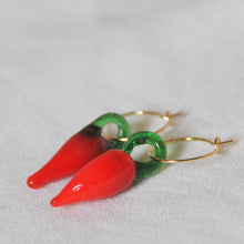 Load image into Gallery viewer, Lampwork Chilli Hoops