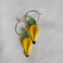 Load image into Gallery viewer, Lampwork Banana Hoops