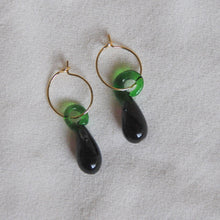 Load image into Gallery viewer, Lampwork Aubergine Hoops