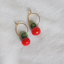 Load image into Gallery viewer, Lampwork Apple Hoops