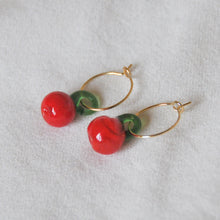 Load image into Gallery viewer, Lampwork Apple Hoops