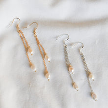 Load image into Gallery viewer, Double Pearl Drop Earrings