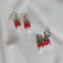 Load image into Gallery viewer, Red Mushroom Earrings
