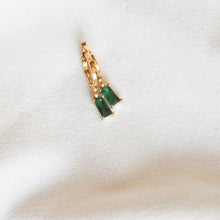 Load image into Gallery viewer, Emerald Rectangle Earrings
