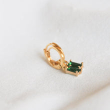 Load image into Gallery viewer, Emerald Rectangle Earrings
