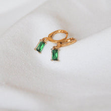 Load image into Gallery viewer, Emerald Rectangle Earrings
