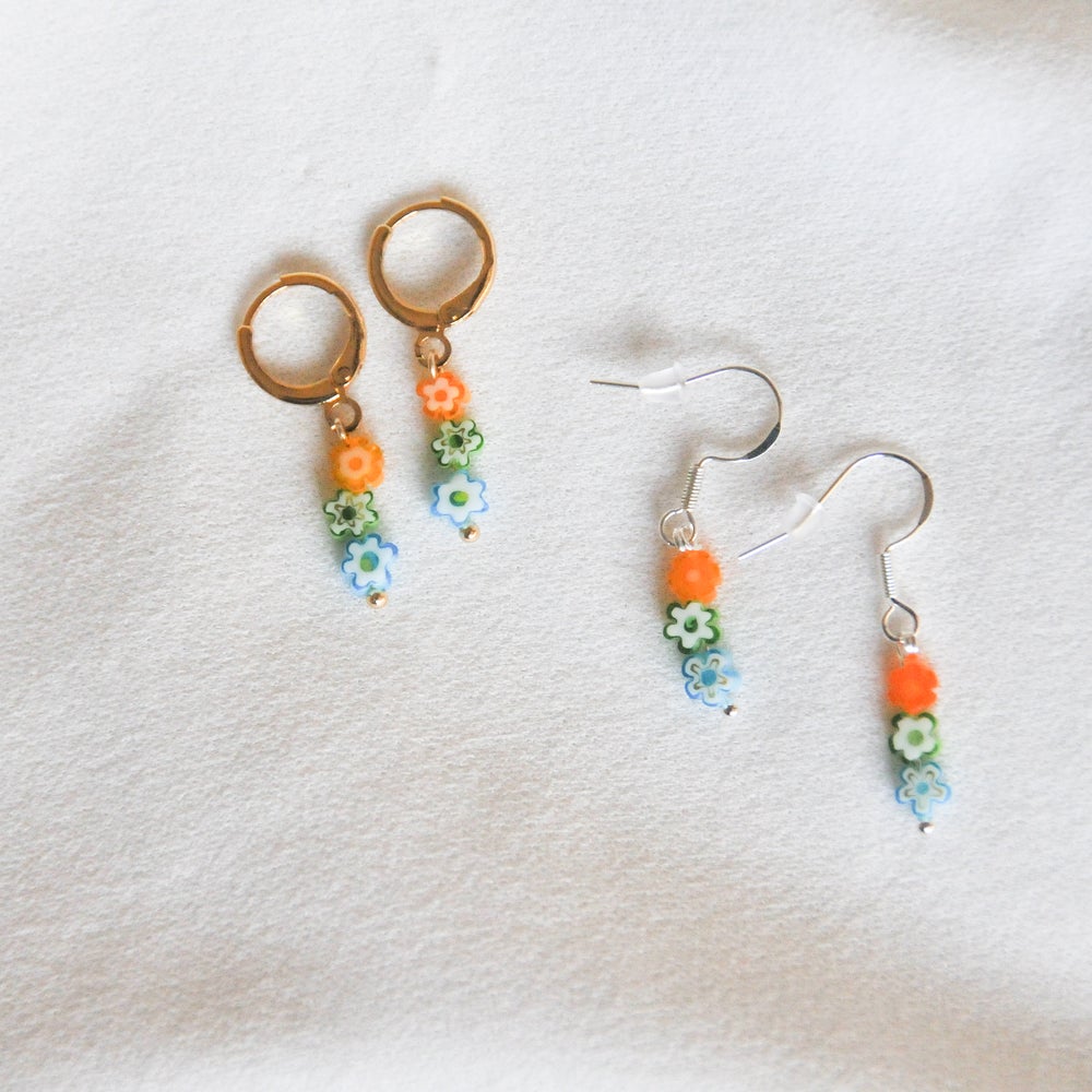 Triple Flower Earrings