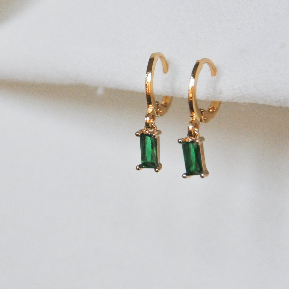 Emerald Rectangle Earrings