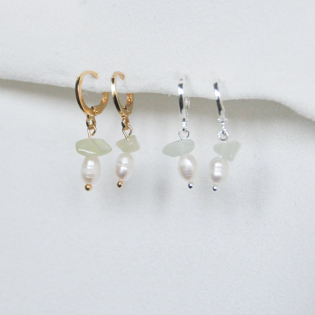 Gemstone Pearl Earrings