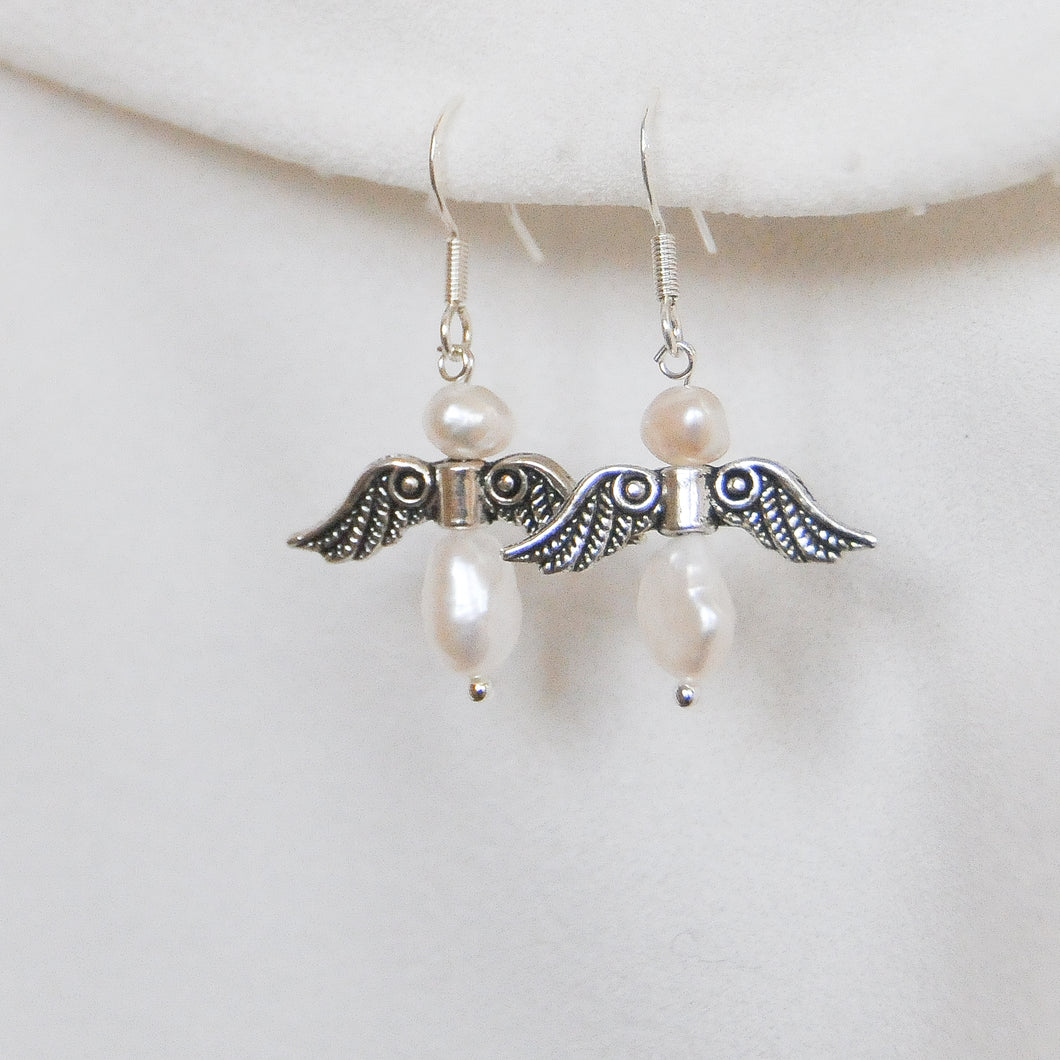 Pearl Angel Earrings