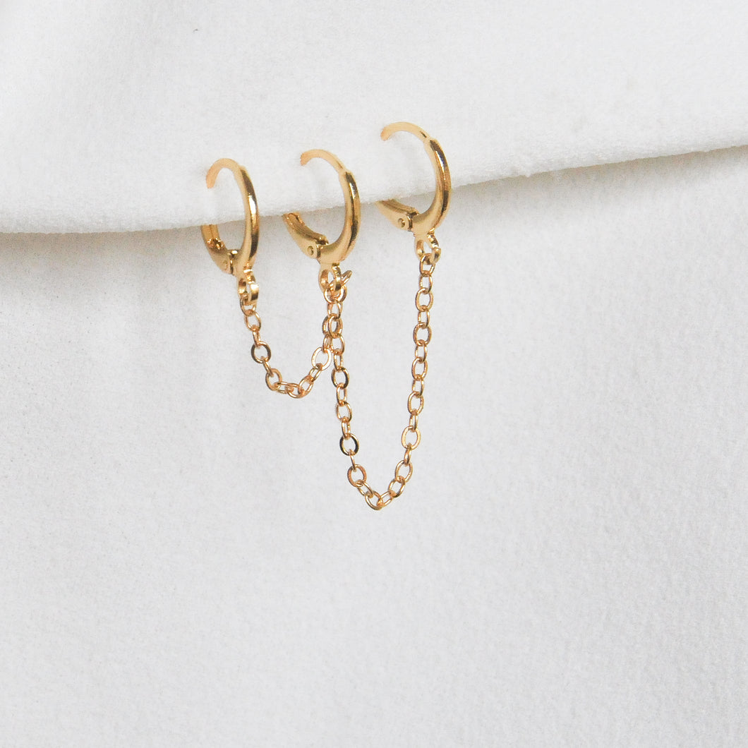 Triple Gold Hoops