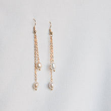 Load image into Gallery viewer, Double Pearl Drop Earrings
